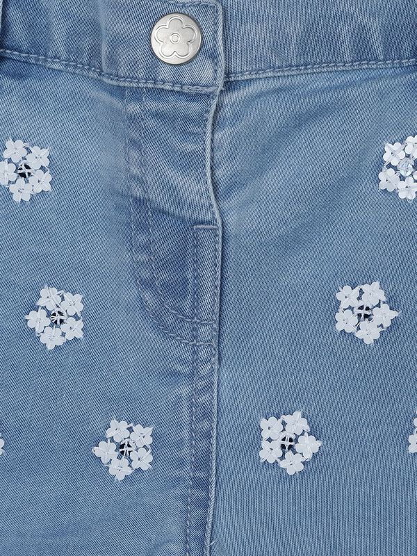 Denim Shorts -Floral image number null